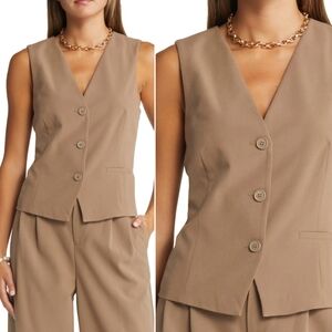 🆕️ Open Edit Fitted Vest in Brown Caribou